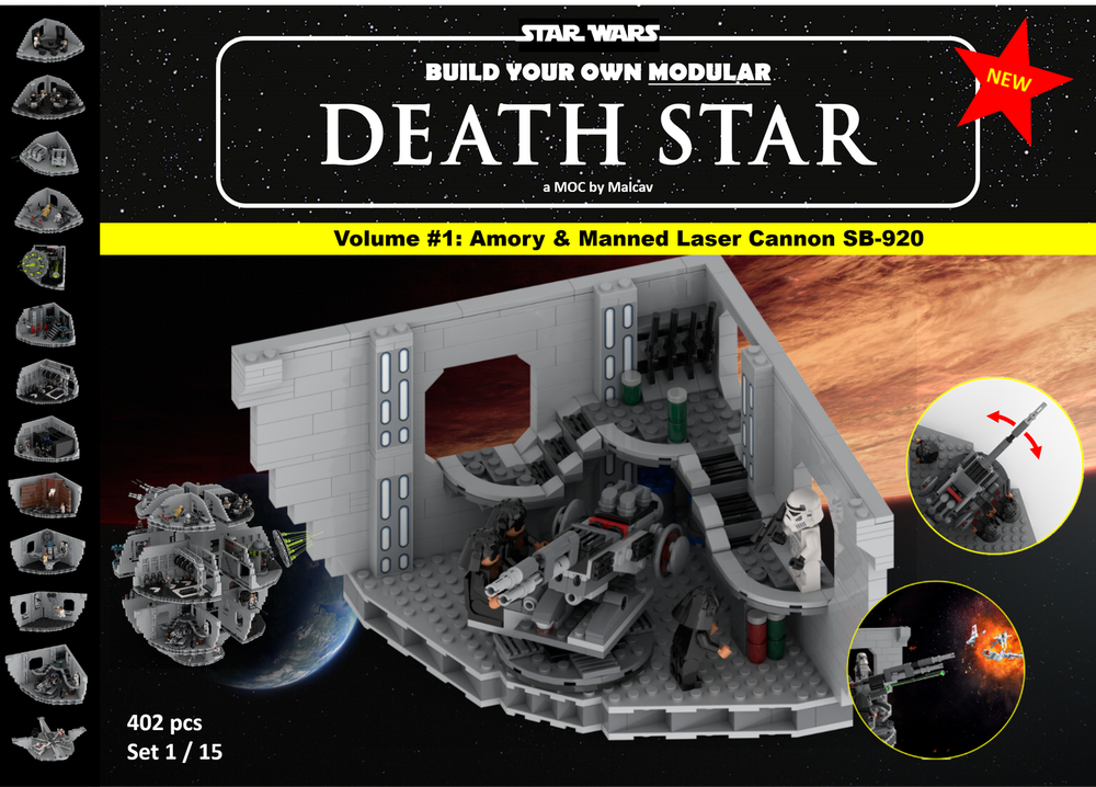 Lego Modular Death Star Volume #1: Amory & Manned Laser Cannon SB-920