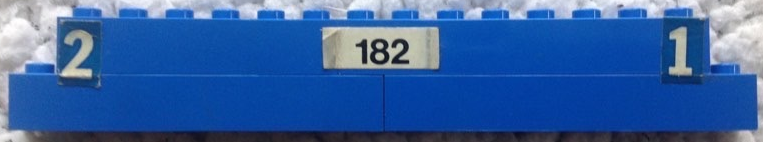 Lego Stickered Assembly 16 x 1 x 2 with White Number 2 and 1 and Black 182 Pattern Model Right Side (Stickers) - Set 182