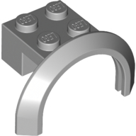 Lego Wheel Arch, Mudguard 4 x 2 1/2 x 2 with 2 x 2 Plate / Light Bluish Gray