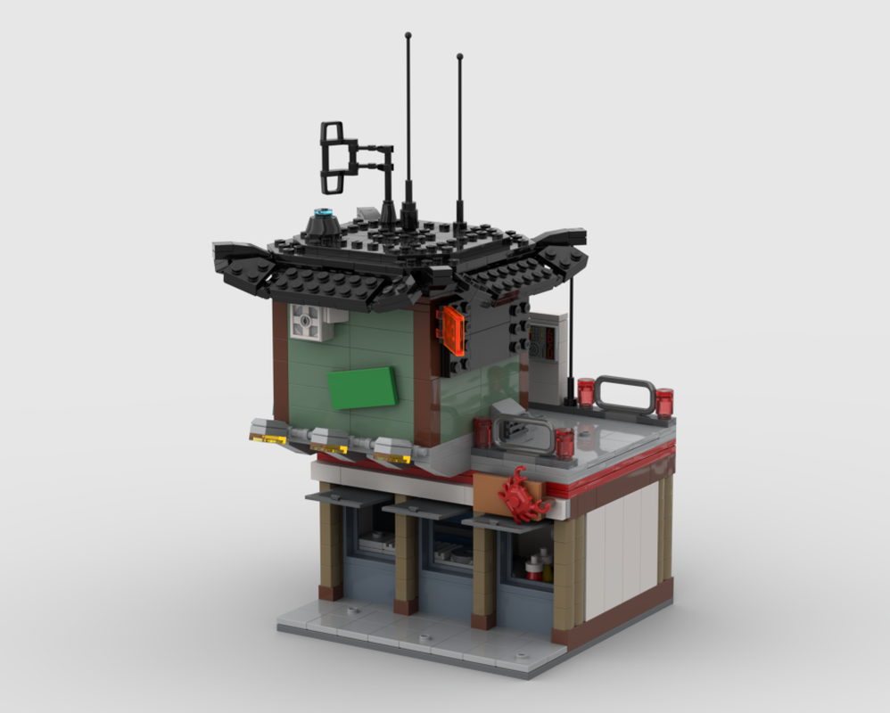 Lego Modular Cyberpunk City - Shrimp Shack and Shady Shop