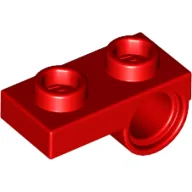 Plate Special 1 x 2 with Pin Hole Underneath / Red