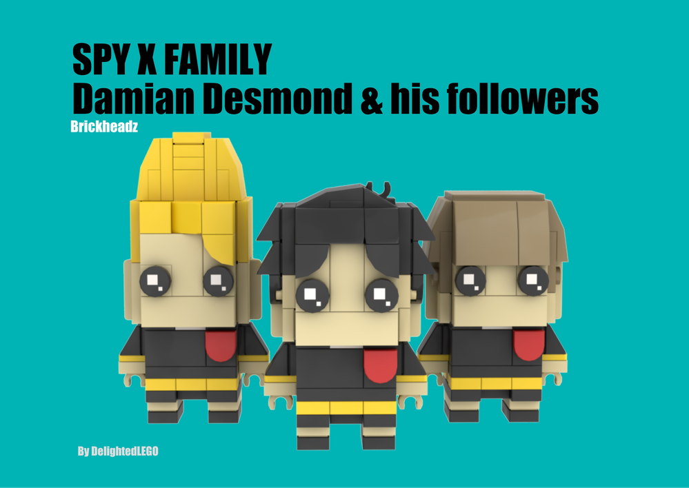 Lego Damian Desmond and his followers from SPY x FAMILY, 3X3 Brickheadz