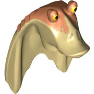 Lego Minifig Head Special, Gungan with Nougat Top Print / Tan