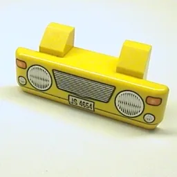 Grille 2 x 6 with 2 Technic Pins, 'JS 4654' and Headlights Print / Yellow