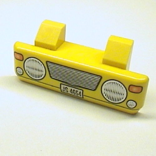 Lego Grille 2 x 6 with 2 Technic Pins, 'JS 4654' and Headlights Print