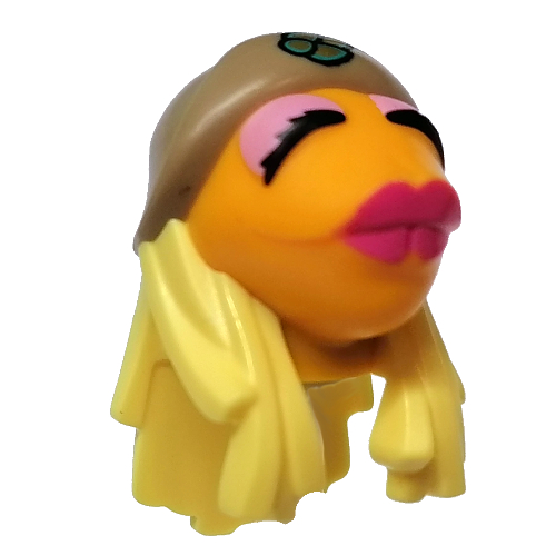 Lego Minifig Head Special (Janice) / Bright Light Orange