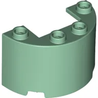 Cylinder Half 2 x 4 x 2 with 1 x 2 Cutout / Sand Green