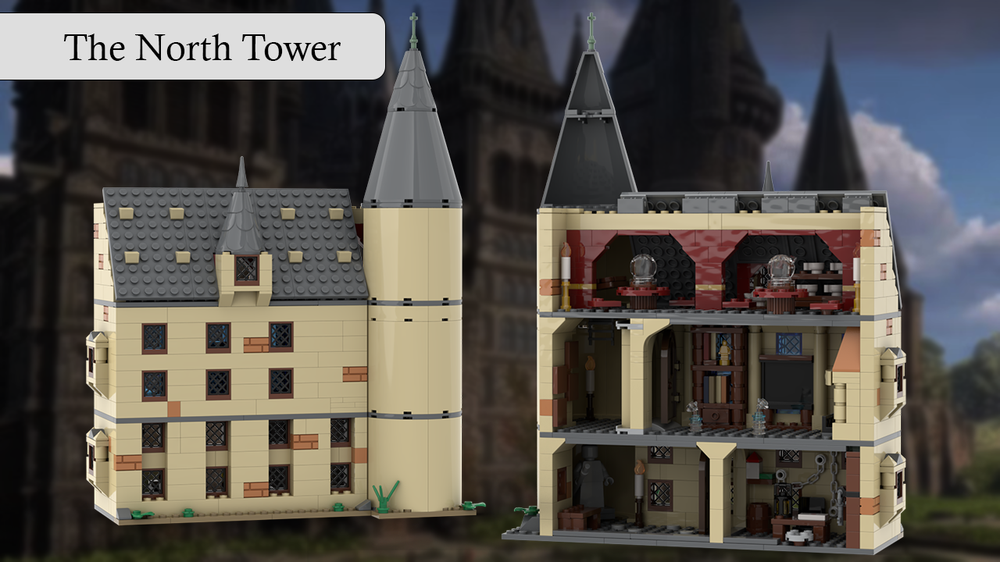 Lego The North Tower (Room of Requirement, Divination, Filches Office, One Eyed Witch)