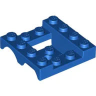 Vehicle Base 4 x 4 x 1 1/3 with Wheel Arches, 2 x 2 Recessed Center and Hole / Blue