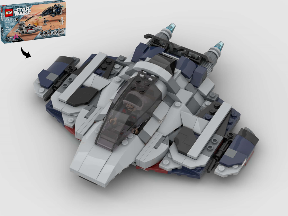 Lego Rebel Starfighter (Cylon Raider Inspired) - Alternate Build of 40755 Imperial Dropship vs Rebel Scout Speeder