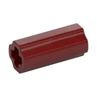 Technic Axle Connector Smooth [with x Hole + Orientation] / Dark Red