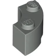 Brick Round Corner 2 x 2 Macaroni with Stud Notch / Light Gray