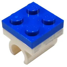 Pencil Topper, Integrated 2 x 2 Plate with White Clip / Blue
