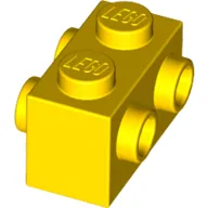 Brick Special 1 x 2 with Studs on 2 Sides / Yellow