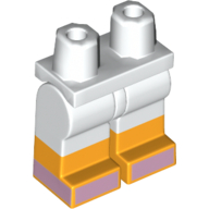 Lego Hips with White Legs and Bright Light Orange Boots Pattern with Bright Pink Shoes [Daisy]