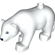 Duplo Animal Bear Adult New Style, Squared Eyes Print / White