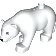 Lego Duplo Animal Bear Adult New Style, Squared Eyes Print / White