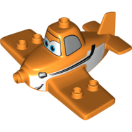 Lego Duplo Airplane Body with Dusty Print / Orange