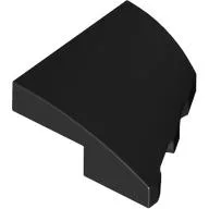 Brick Wedged, Curved 2 x 2 with Stud Notch Left / Black