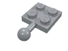 Lego Plate Special 2 x 2 with Towball / Light Bluish Gray