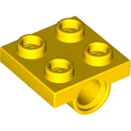 Plate Special 2 x 2 with 1 Pin Hole [Split Underside Ribs] / Yellow