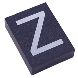 Modulex Tile 3 x 4 with White 'Z' Print, without Internal Supports / Modulex Tile Blue