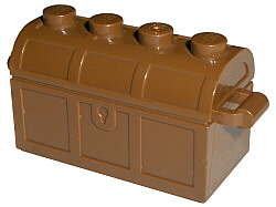 Lego Container, Treasure Chest with No Slots in Back and (Same Color) Thin Hinge Curved Lid (4738b / 4739b)