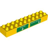 Lego Duplo Brick 2 x 10 with 'Truckville' and 'Radiator Springs' Print / Yellow