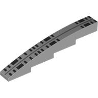 Lego Brick Curved 1 x 8 x 1 2/3 with Dark Bluish Grey Stripe, Black Rectangles (Windows) print