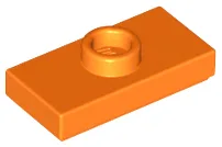 Plate Special 1 x 2 with 1 Stud with Groove and Inside Stud Holder (Jumper) / Orange