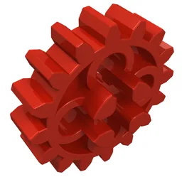 Technic Gear 16 Tooth with Round Holes [Old Style] / Red
