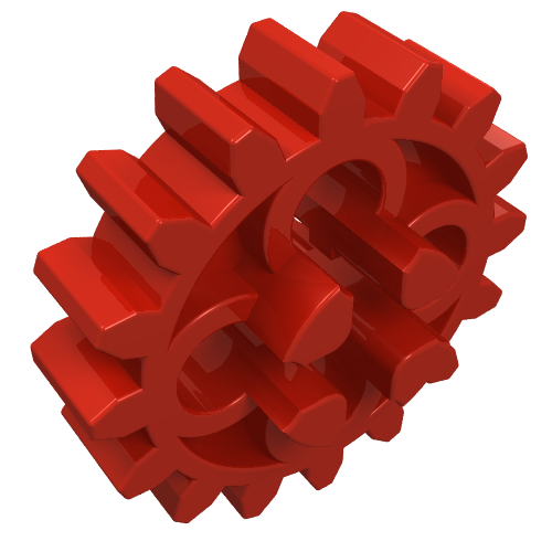 Lego Technic Gear 16 Tooth with Round Holes [Old Style] / Red
