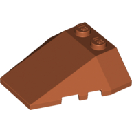 Lego Brick Wedged, Sloped 4 x 4 Triple, Stud Notches / Dark Orange