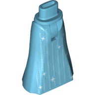 Lego Minidoll Hips and Full Length Skirt with Silver Lines, Stars print / Medium Azure
