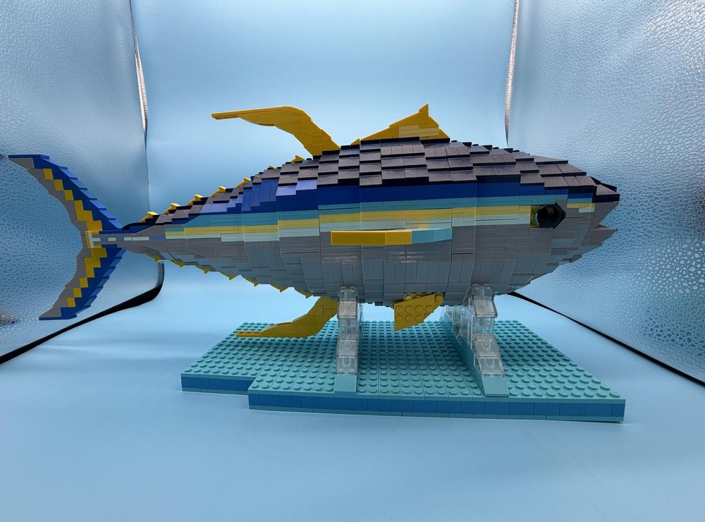 Lego Big Yellowfin Tuna (AHI) model with stand
