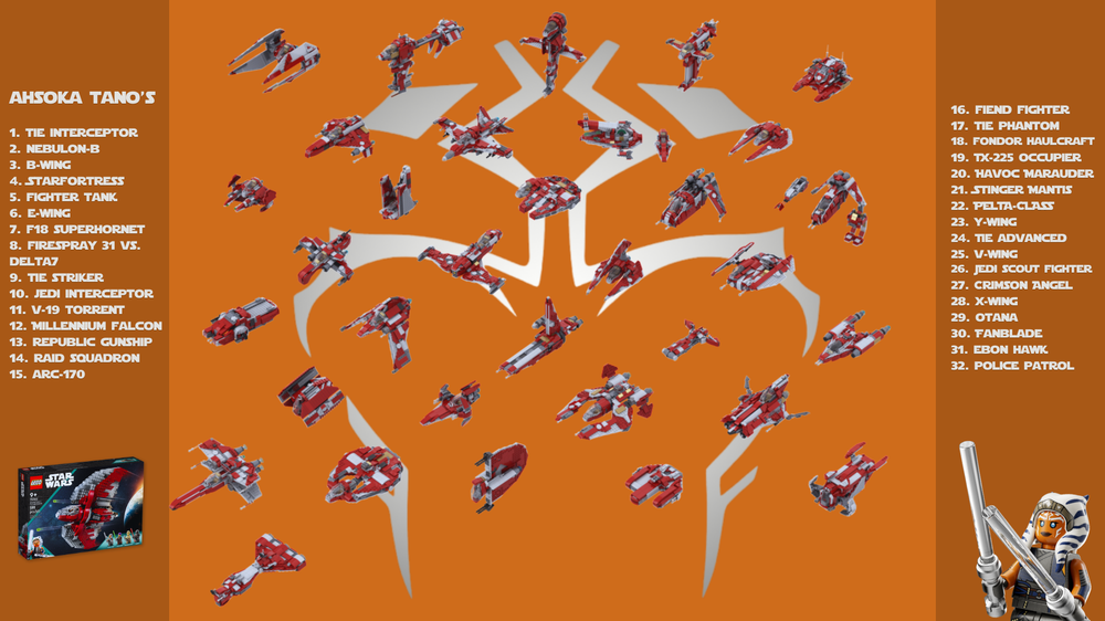Lego Ahsoka Tano's T6 Alternatives Bundle (34 alternatives from set 75362)