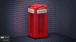 Red London Telephone Box (Minifigure Scale)