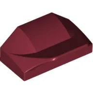 Brick Wedged, Curved 1 x 2 x 2/3 No Studs, Wing End / Dark Red