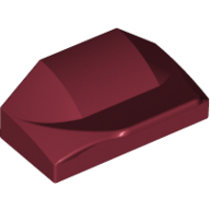 Lego Brick Wedged, Curved 1 x 2 x 2/3 No Studs, Wing End / Dark Red