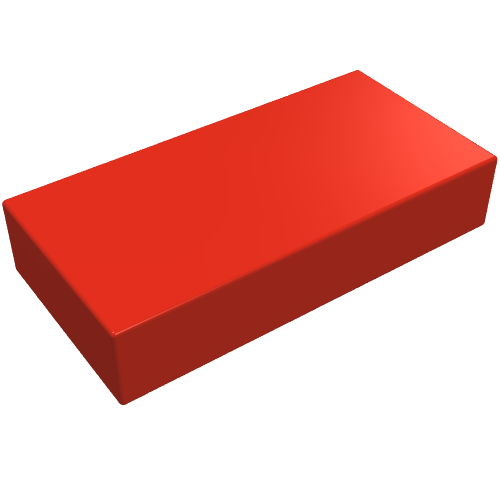 Lego Tile 1 x 2 without Groove / Red