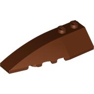 Lego Brick Wedged, Curved 6 x 2 Left, Smooth Inner Walls / Reddish Brown
