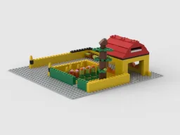 Barn with vergetable garden