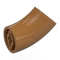 Brick Round 2 x 2 D. Tube with 45° Elbow and Axle Holes (Crossholes) at Each End [LONG] / Medium Nougat
