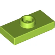 Plate Special 1 x 2 with 1 Stud with Groove and Inside Stud Holder (Jumper) / Lime
