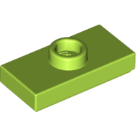 Lego Plate Special 1 x 2 with 1 Stud with Groove and Inside Stud Holder (Jumper) / Lime