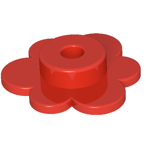 Lego Plant, Flower - Small / Red