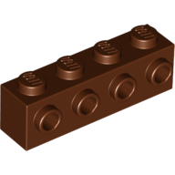Lego Brick Special 1 x 4 with 4 Studs on One Side / Reddish Brown