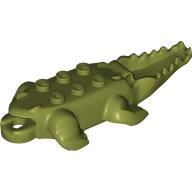 Lego Animal Body Part, Alligator / Crocodile Body New Style / Olive Green