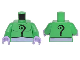 Torso Batman Black Question Mark on Chest and Back and Lavender Belt Pattern / Bright Green Arms / Lavender Hands