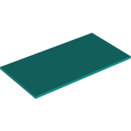 Lego Tile 8 x 16 with Bottom Tubes / Dark Turquoise